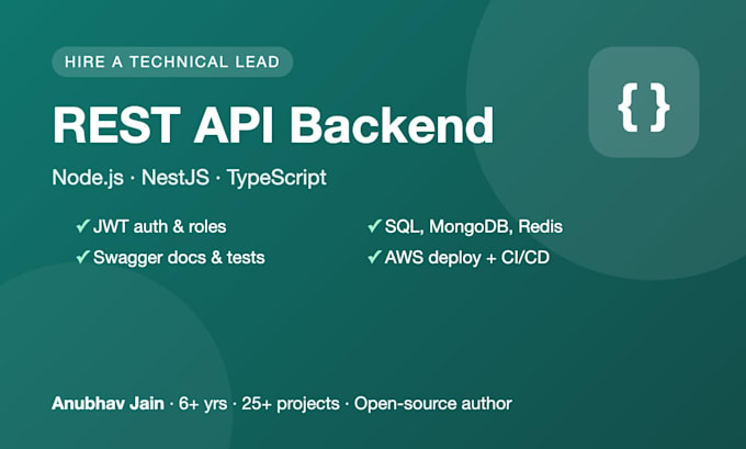 build a scalable rest API backend with nodejs and nestjs