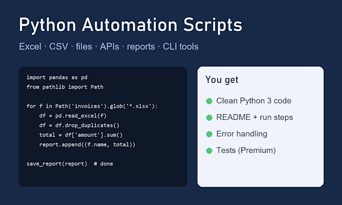 write python scripts to automate your repetitive tasks