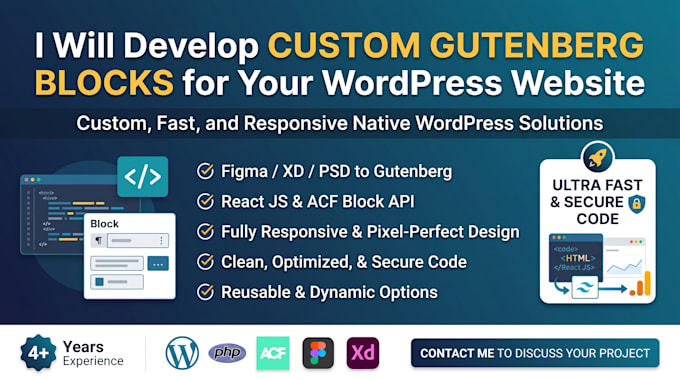 develop custom gutenberg blocks for your wordpress website