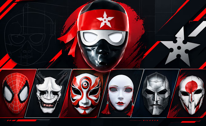 create custom 3d cosplay mask stl models armor wearable mask print and paint