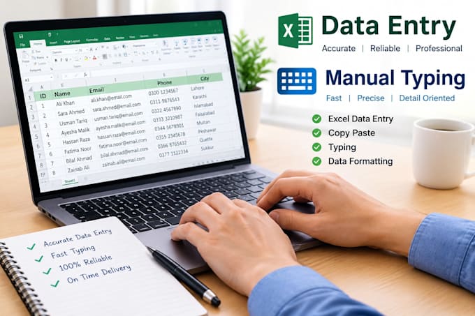 do data entry and typing manually