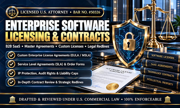 draft customized enterprise software agreements and sla
