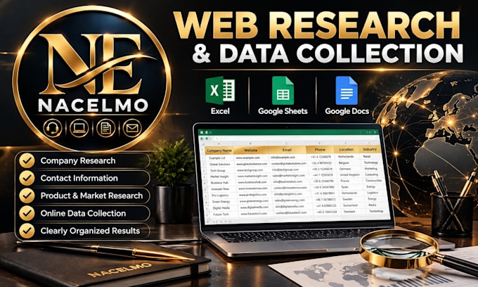 do web research, data collection and different kinds of research