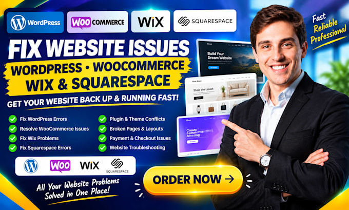 fix wordpress issues woocommerce fix wordpress errors fix wix squarespace errors