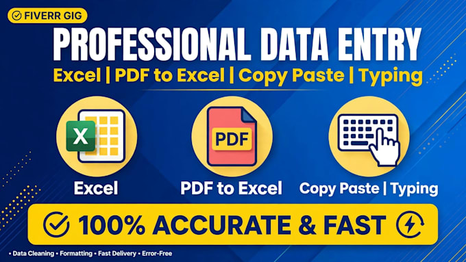 do fast data entry, excel work, pdf to word and typing work