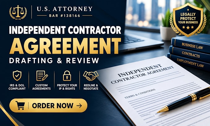 draft a legally binding US independent contractor agreement