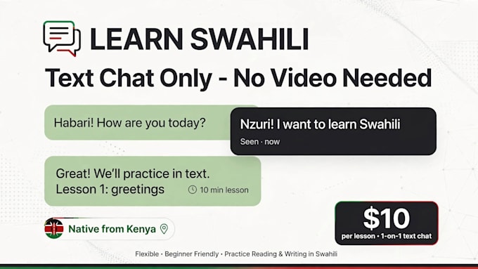 teach you conversational swahili via text