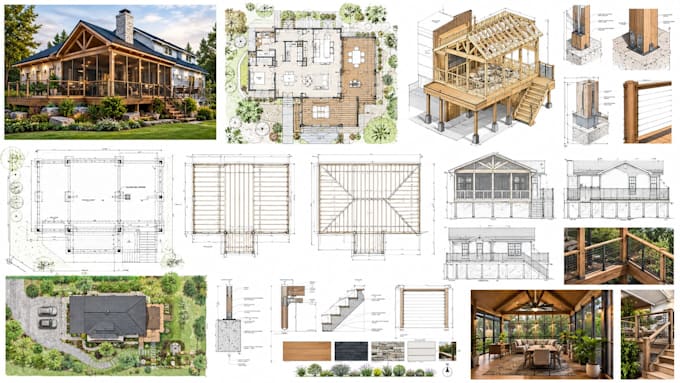 do architectural framing, foundation plan screen porch permit plan deck drawing