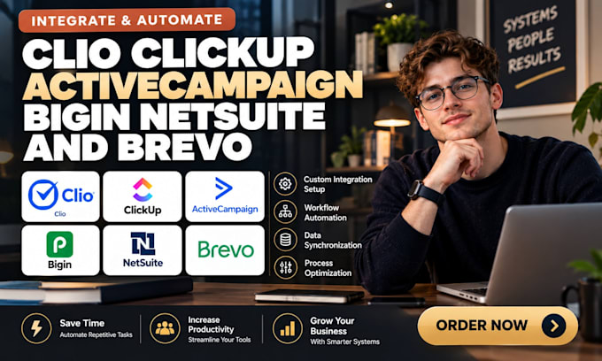 integrate clio clickup activecampaign bigin netsuite and brevo