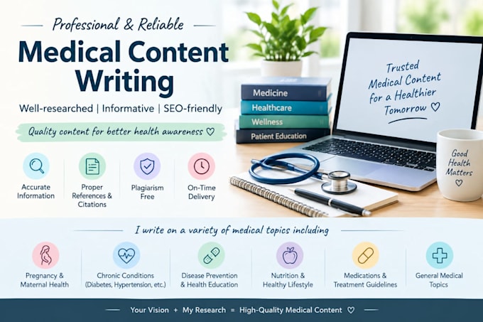 write  medical and healthcare content