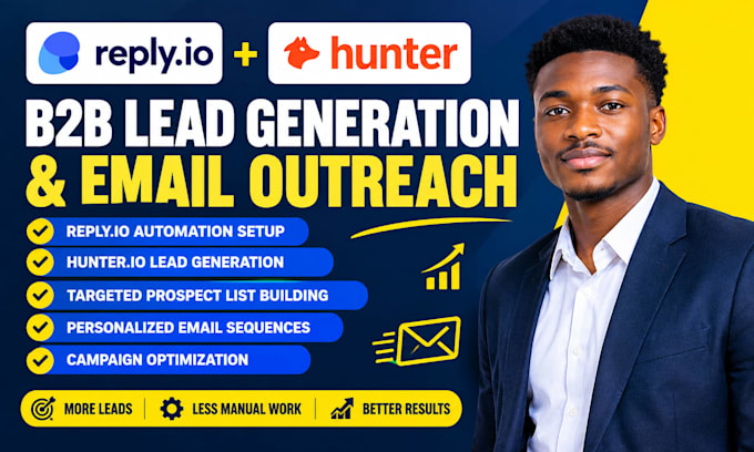 setup reply io automation email outreach hunter io lead generation campaigns