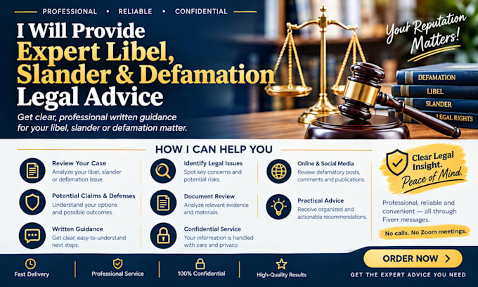 provide expert libel, slander and defamation legal advice