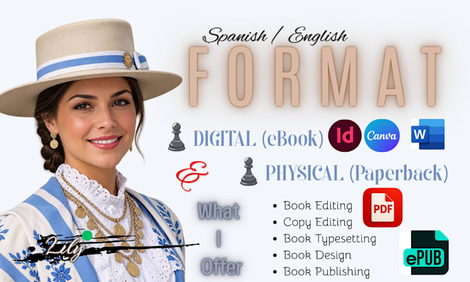 format ebook typsetting, spanish paperback design kdp formatting kdp publishing