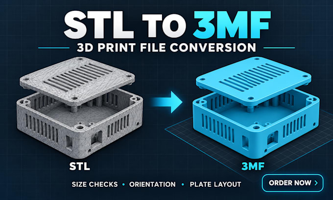 convert your stl files to 3mf and prepare your 3d models for 3d printing