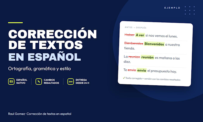 proofread and edit your spanish text for grammar and style