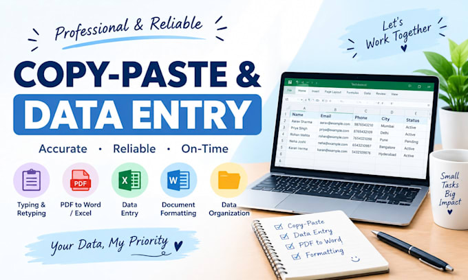 accurate typing, copy typing, and data entry