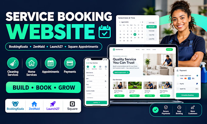 build bookingkoala zenmaid launch27 square appointment services booking website