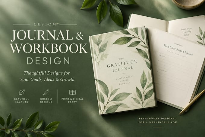 design a guided self care journal for KDP and print