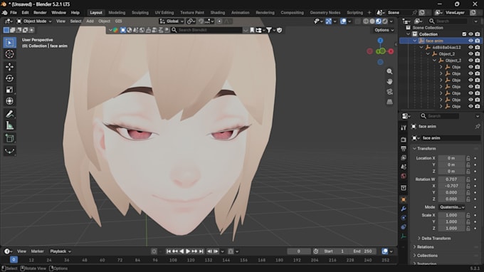 create 52 arkit blendshapes for facial animation