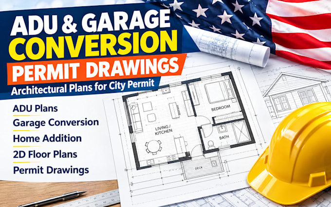 design adu permit drawing garage conversion 2d floor plan permit drawings