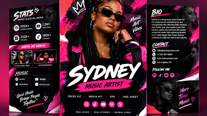 design a professional media kit one sheet and epk