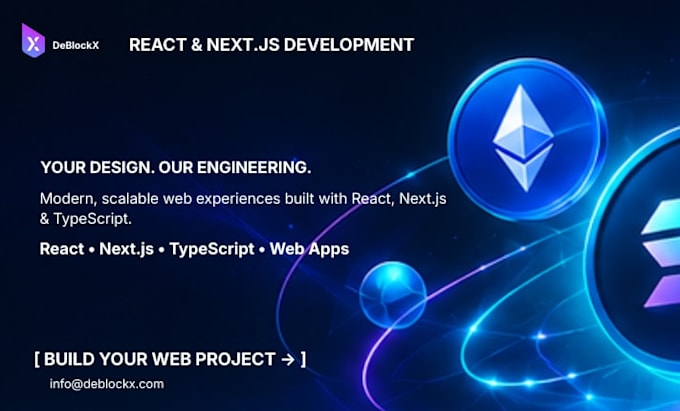 develop a modern react next js website or web application