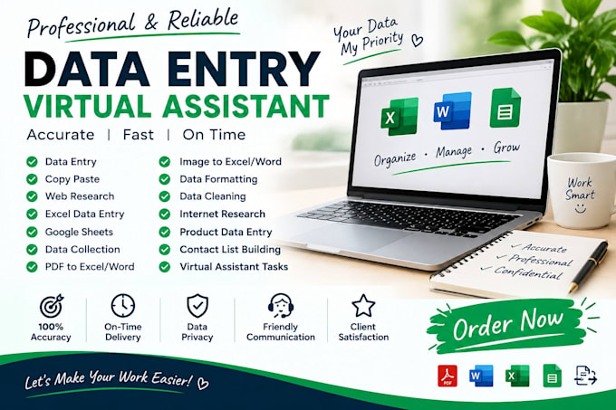 do professional data entry, copy paste and excel work