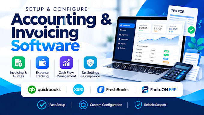 setup accounting invoicing software quickbooks xero freshbooks erp integration