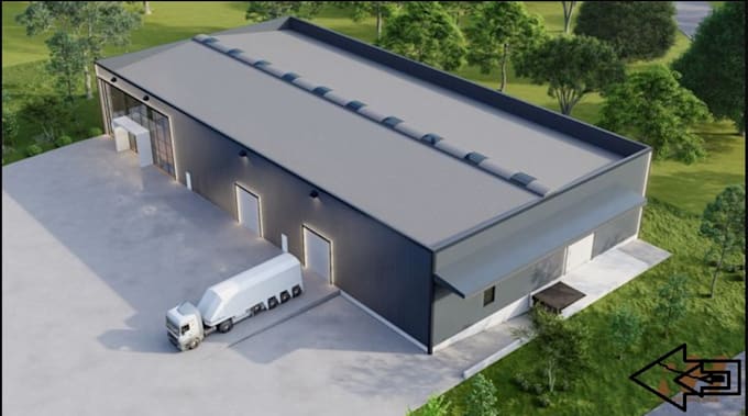 do exterior render 3d architecture rendering house, warehouse, commercial