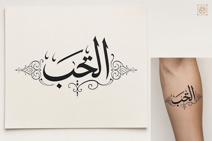 draw modern arabic calligraphy tattoo with unique lettering