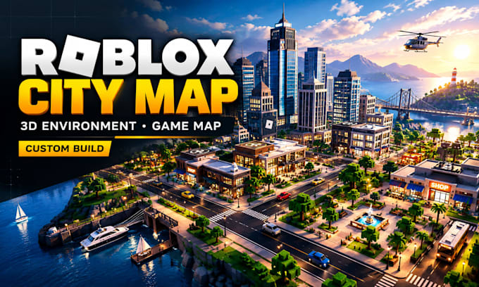 build roblox city map game map 3d environment map design roblox studio