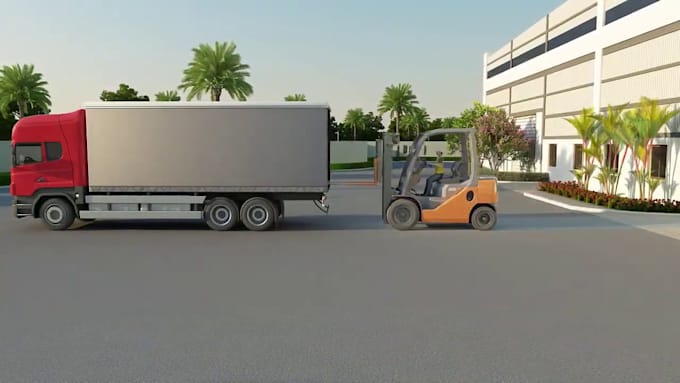 create 3d factory process animation and production line visualization