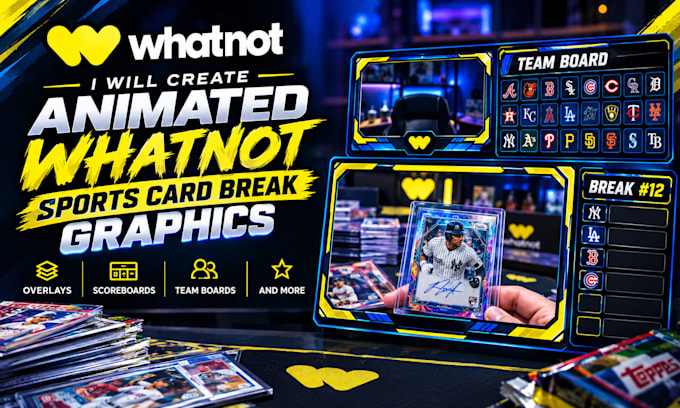 create animated whatnot sports card break graphics