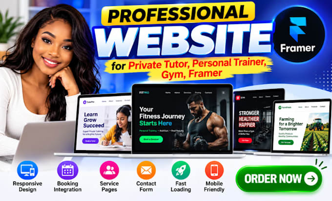 build a professional website for a private tutor, personal trainer, gym, framer