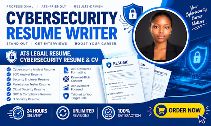 create an ats friendly cybersecurity resume and CV