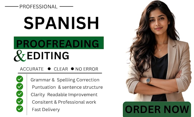 professionally proofread edit and beta read your spanish text