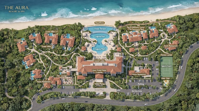 design property maps, hotel map, wayfinding layout and site plans