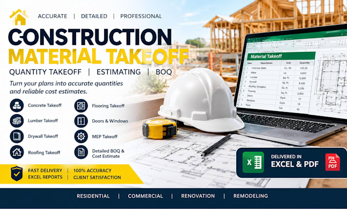 do material takeoff, quantity take off and cost estimation