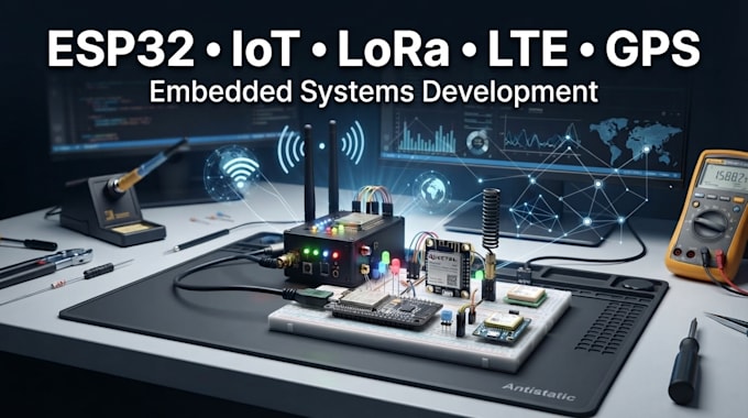 develop esp32 iot, lora, lte, gps and embedded systems