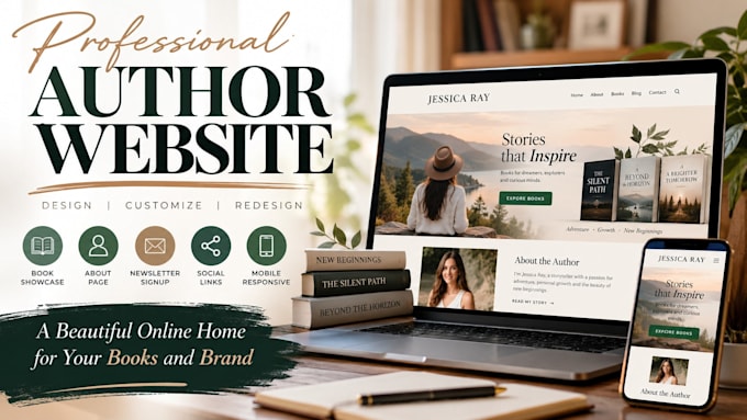 design author website, author book website, website design, squarespace website