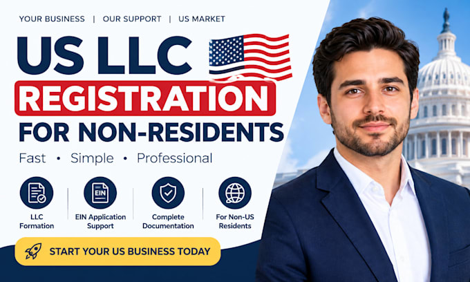 register a US llc for non residents with ein application support