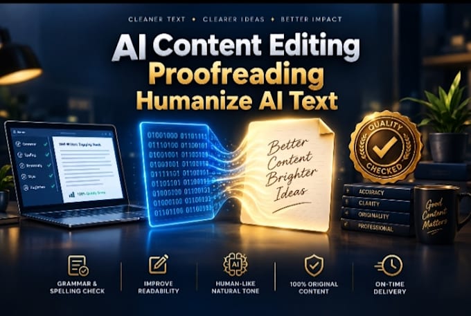 do ai content editing, copyediting, proofreading, and humanize ai text
