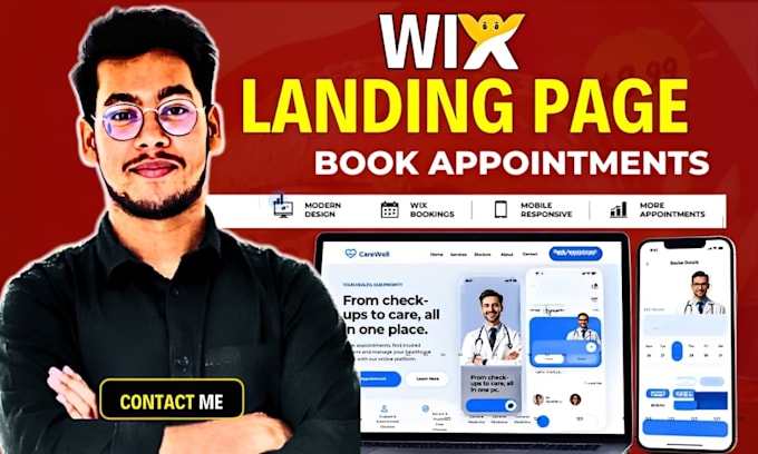design a wix landing page with appointment booking website