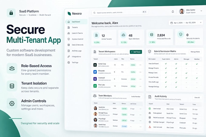 build a multitenant saas app with role based access and secure data isolation