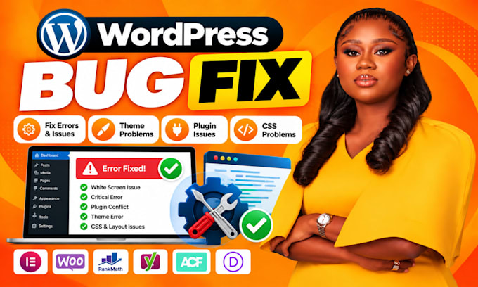 fix wordpress bugs, errors, issues, theme, plugin and CSS problems