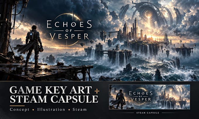 create game key art and steam capsule artwork for your game launch