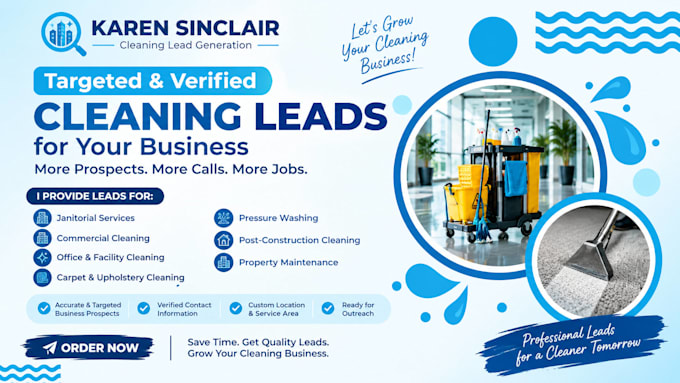 generate cleaning leads for janitorial, carpet, pressure washing and commercial