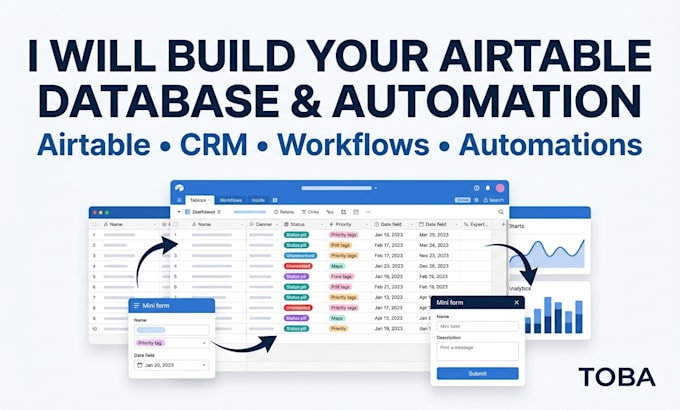 do airtable database, airtable automation, airtable CRM for business automation