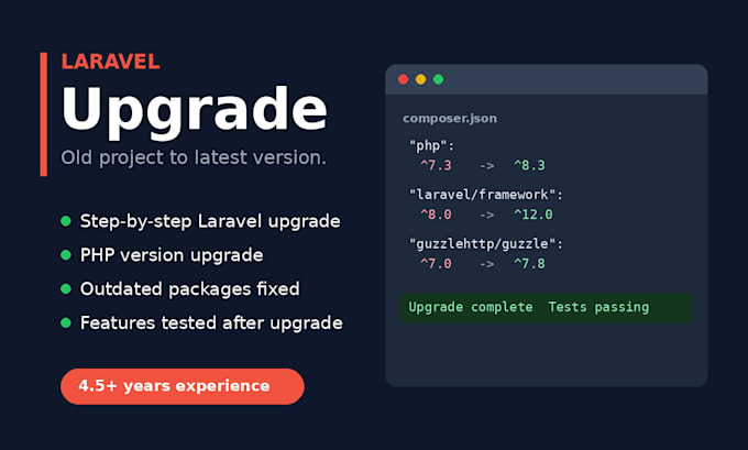 upgrade your laravel project to the latest version