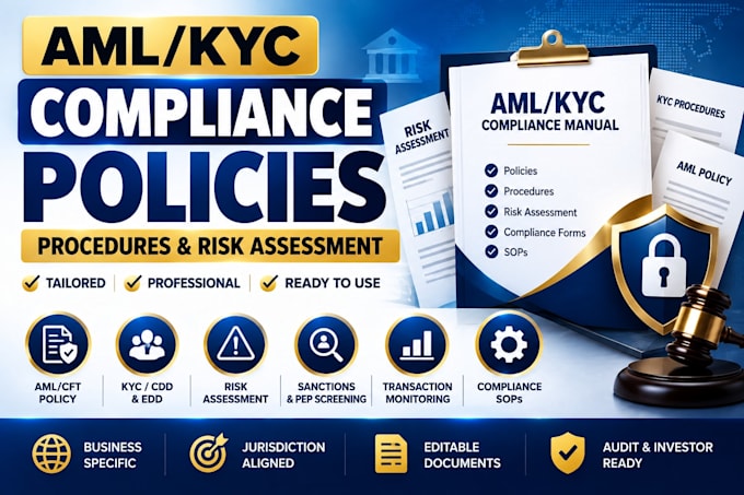 draft aml kyc compliance policies, procedures and risk assessment
